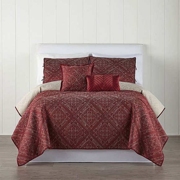 jcpenney Other - NWT JC Penney Home Expressions King 5 Piece Reversible Quilt Set French Cabaret